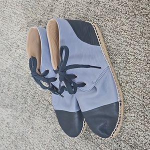Leather spring bootie blue